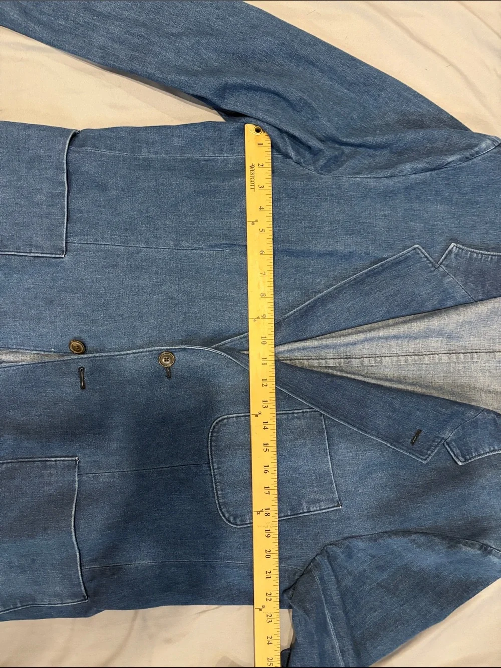 J. Crew Denim Blue three-roll two button Casual Blazer
